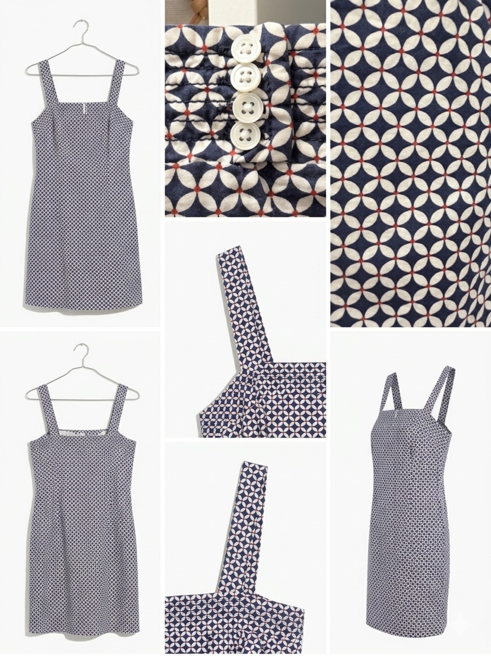 J. Crew Navy and White Geo Print Sundress